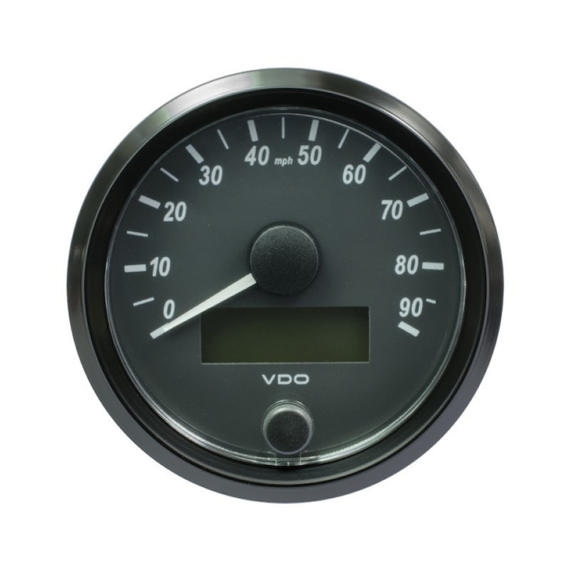 VDO SingleViu Speedometer 90 Mph Black 80mm gauge